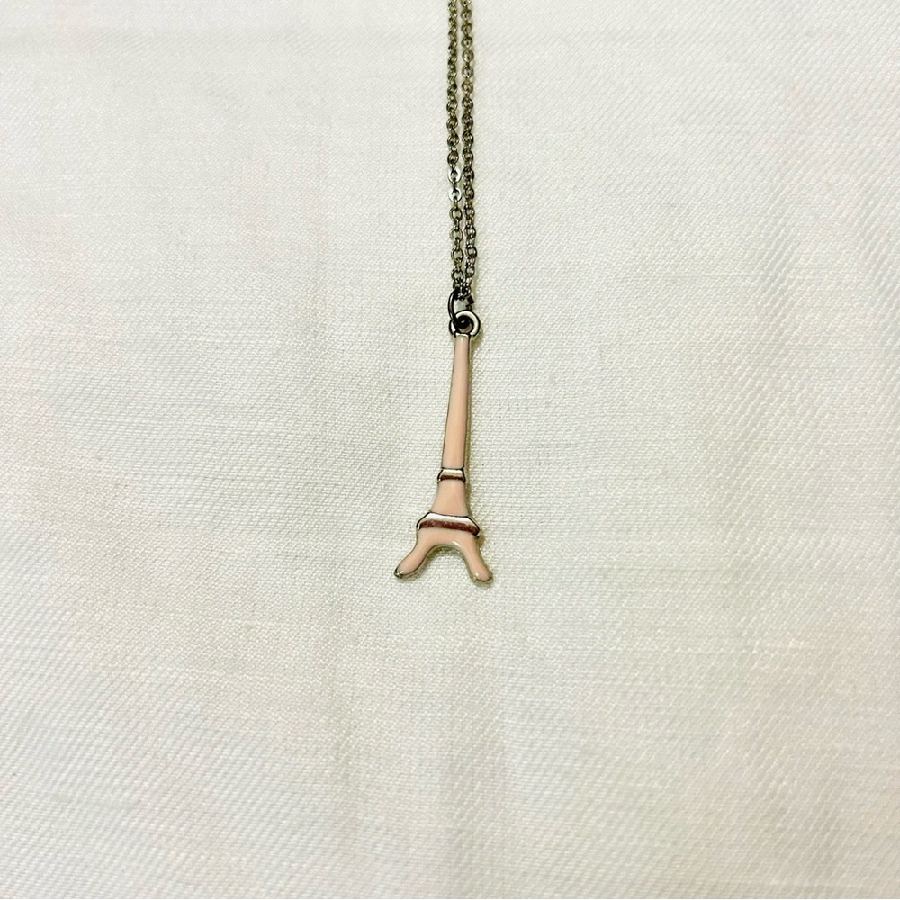 💙 Silver Eiffel Tower Pendant Necklace